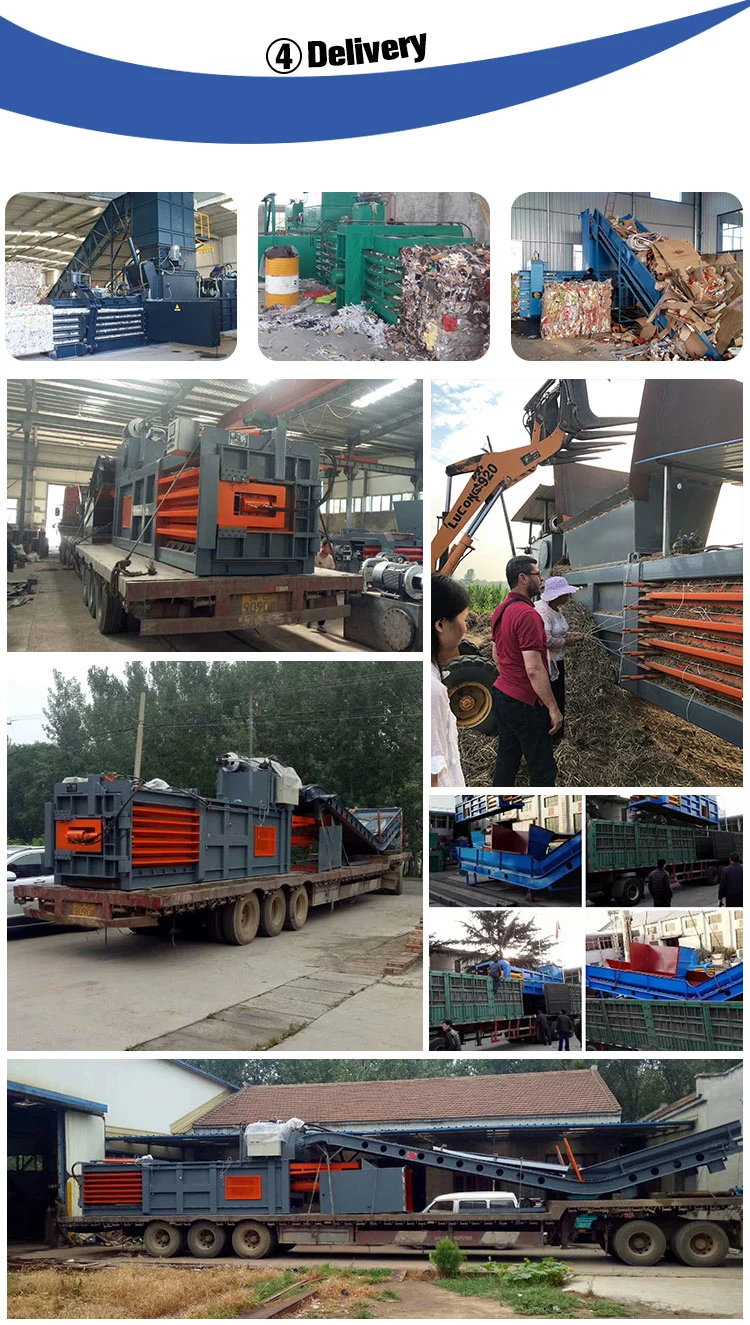 Full Automatic Waste Paper Cardboard Plastic Hydraulic Horizontal Baler