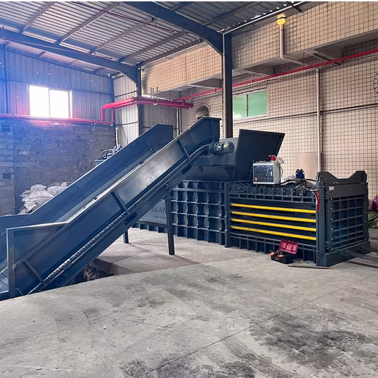 Máquina empacadora de prensa hidráulica compactadora de textiles